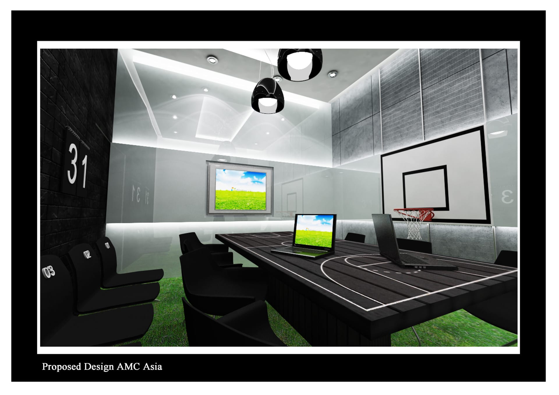 Modern corporate conference room and collaborative office fitout in Singapore